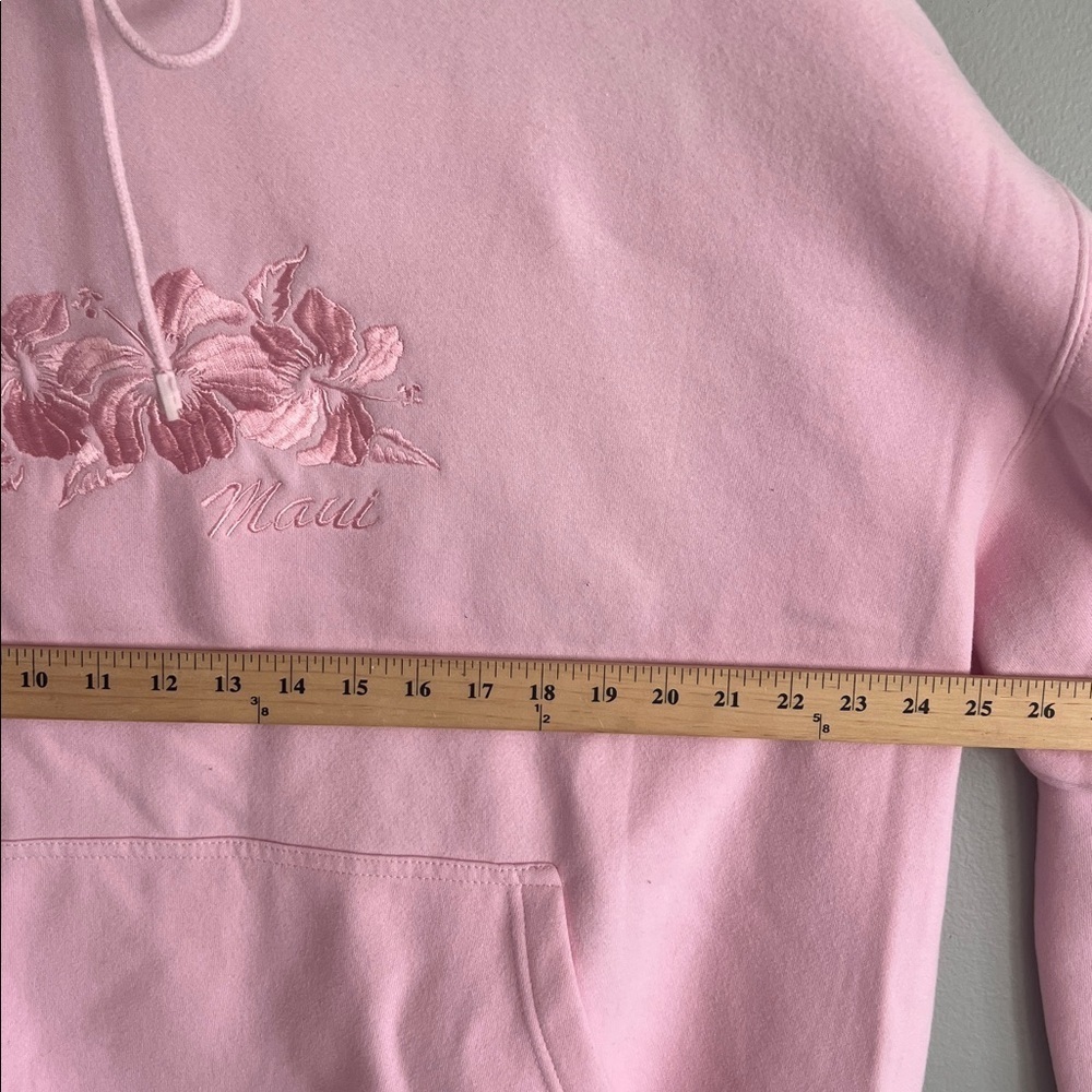 Women’s Pink Hoodie with Floral Maui Hawaii Embroidery Size 2XL - Picture 6 of 6